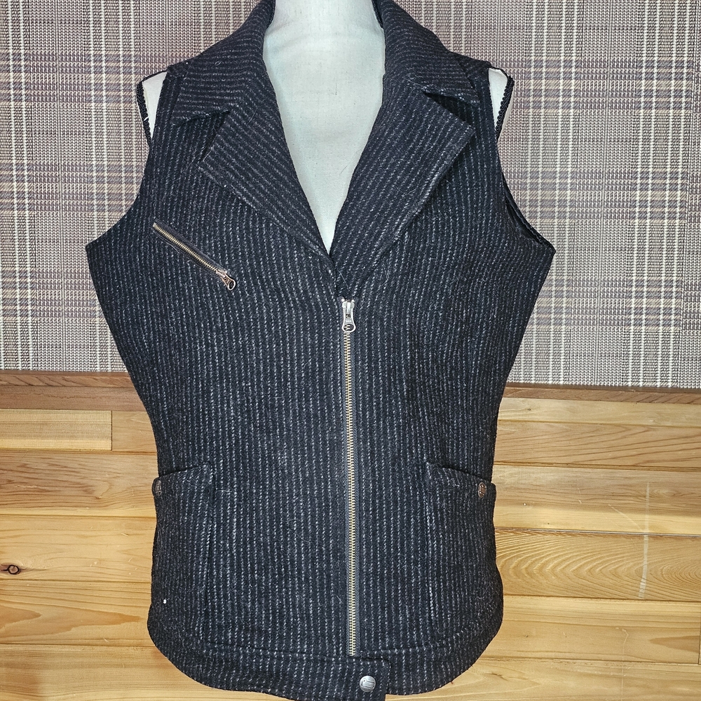 Woolrich Black Pinstripe Vest